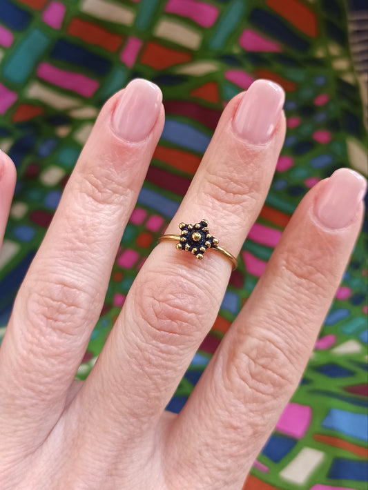 Boho Mini goldener Blumenring