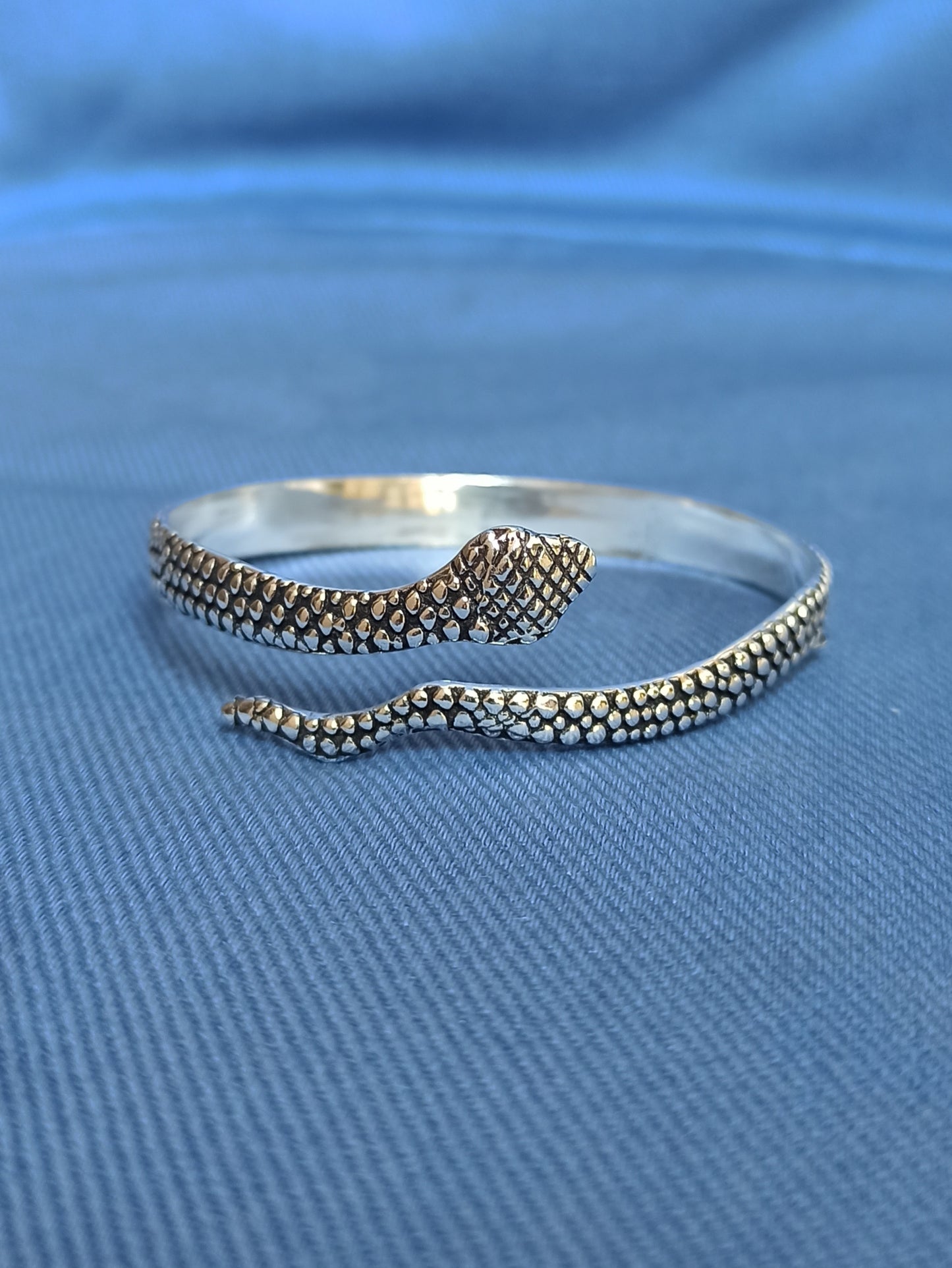 Boho silver snake bracelet