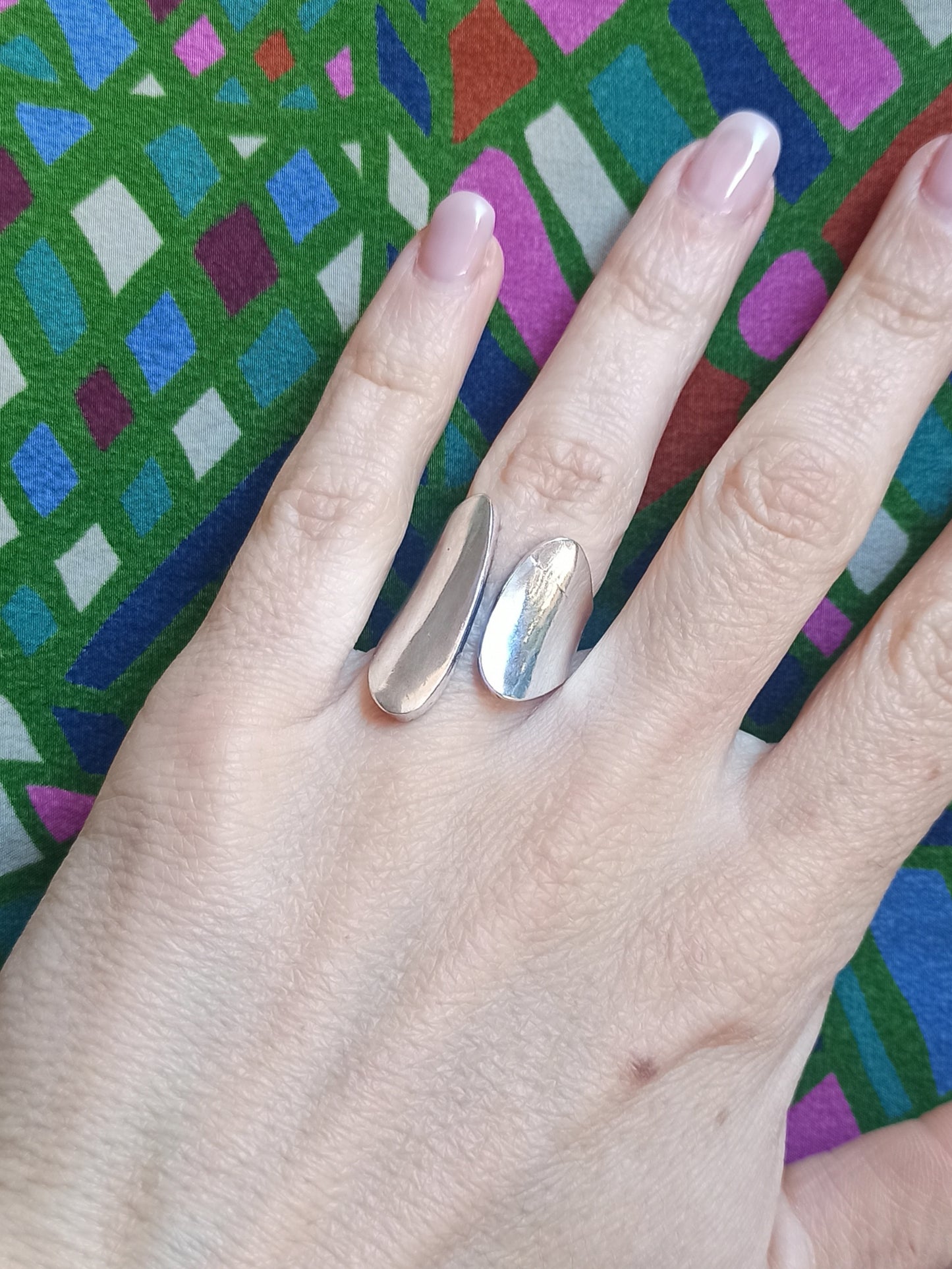 Offener Boho-Bandring aus Silber