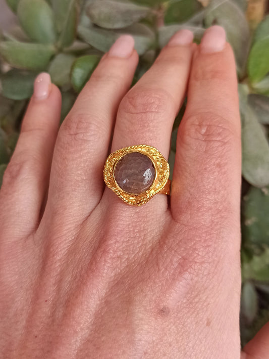 Golden dove agate ring