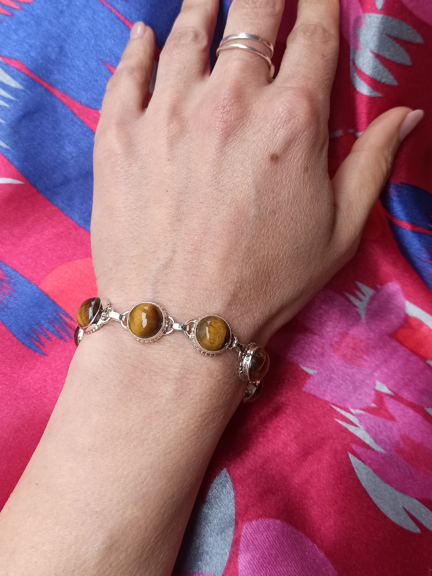 925 silver tiger eye bracelet