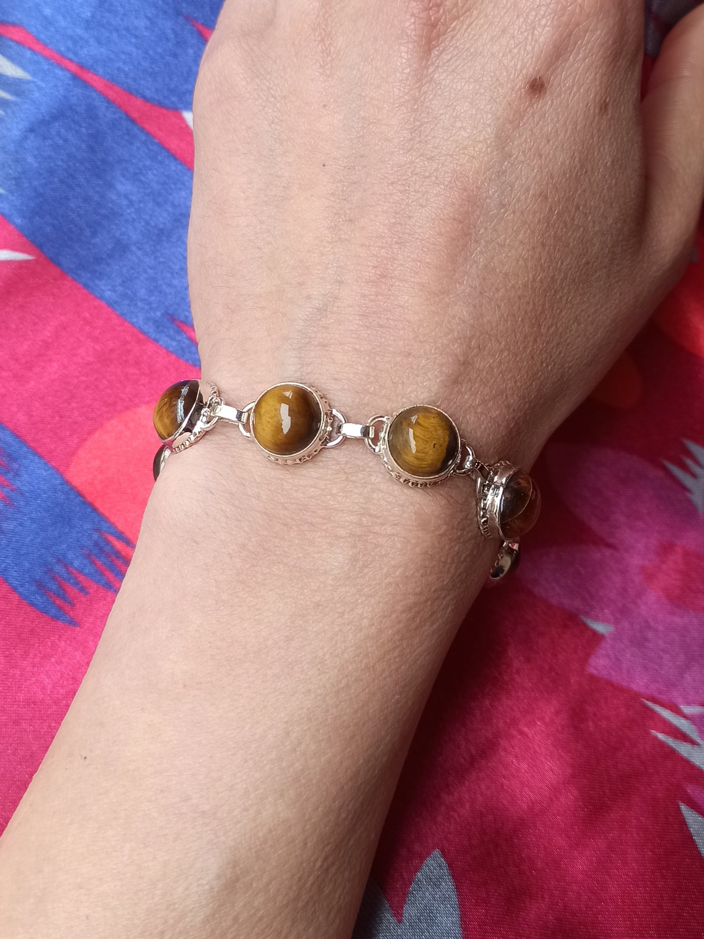 925 silver tiger eye bracelet