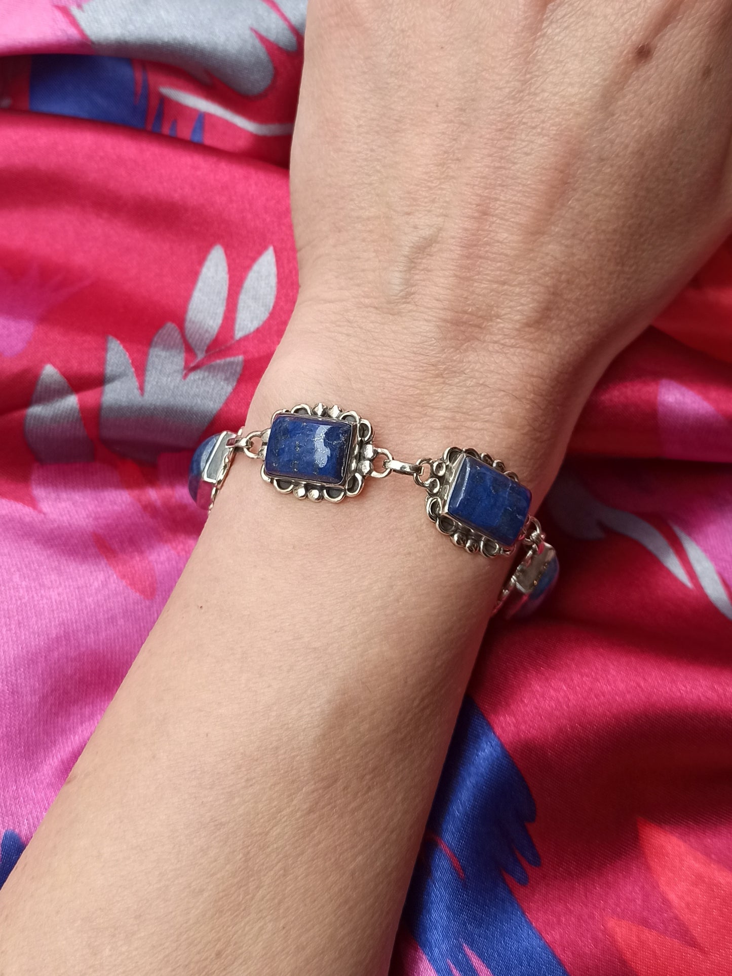 925 lapis lazuli silver bracelet