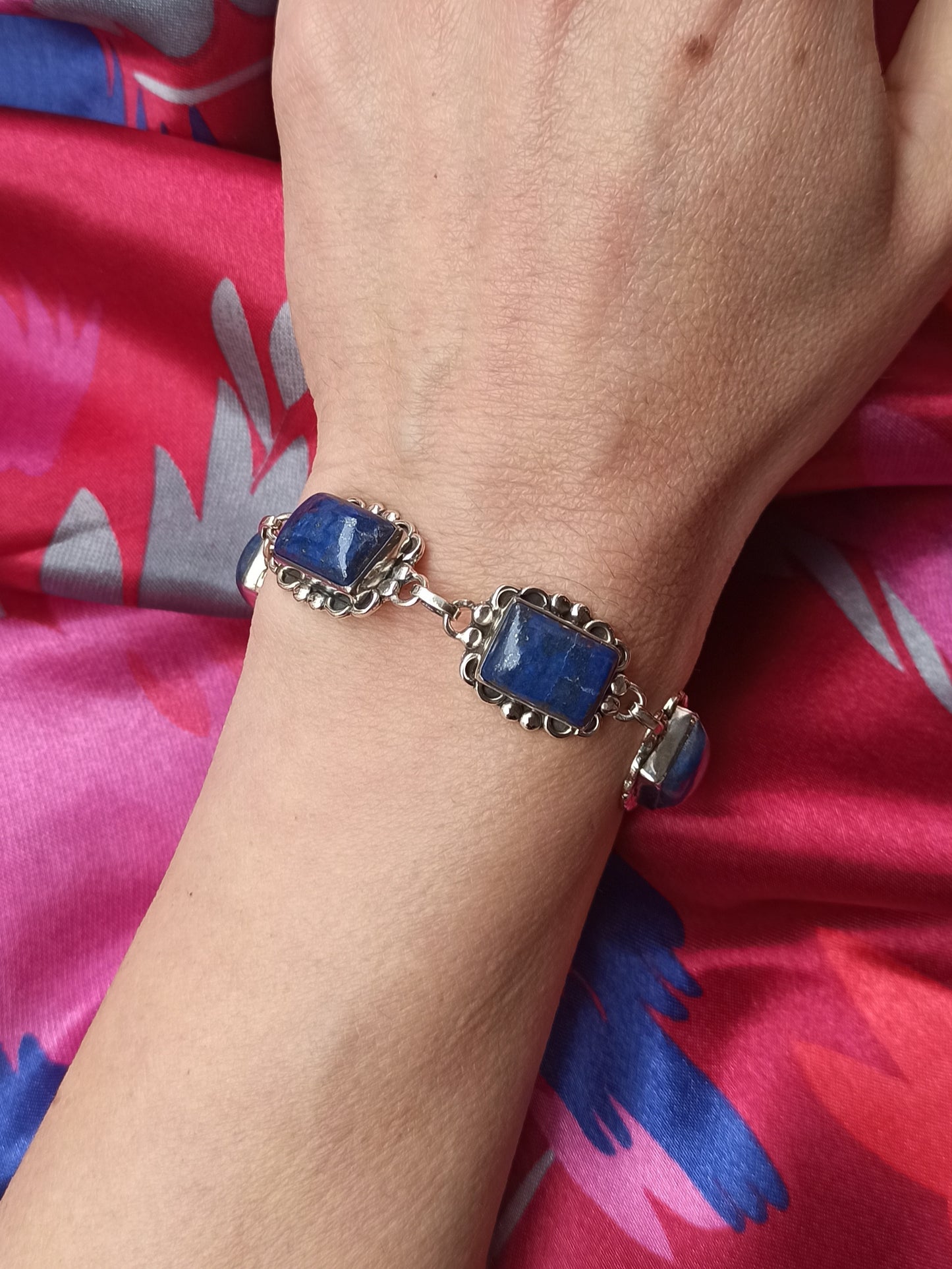 925 lapis lazuli silver bracelet