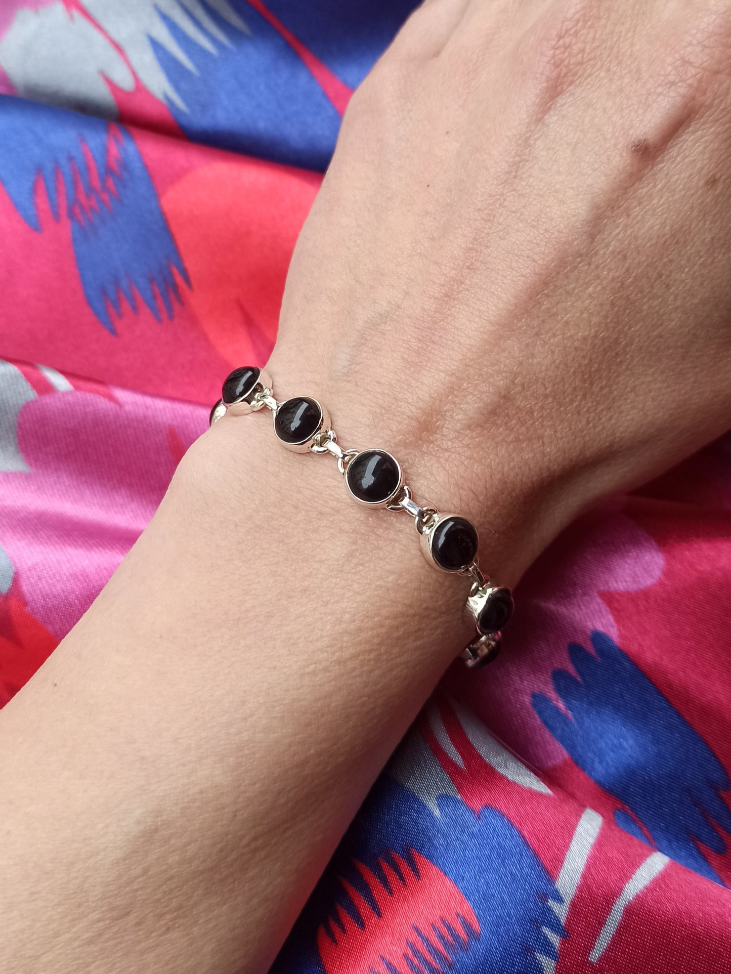 Black onyx 925 silver bracelet