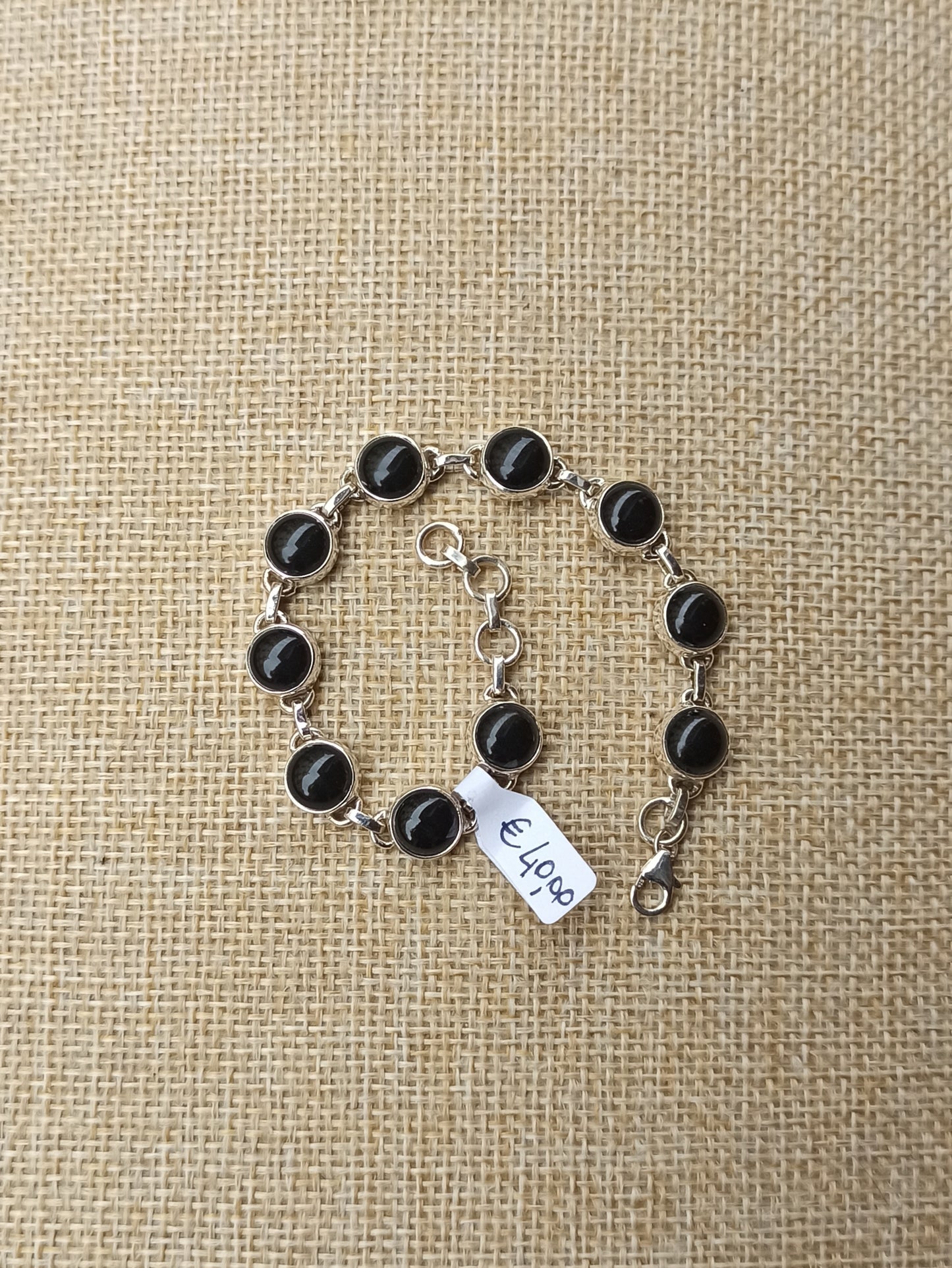 Black onyx 925 silver bracelet