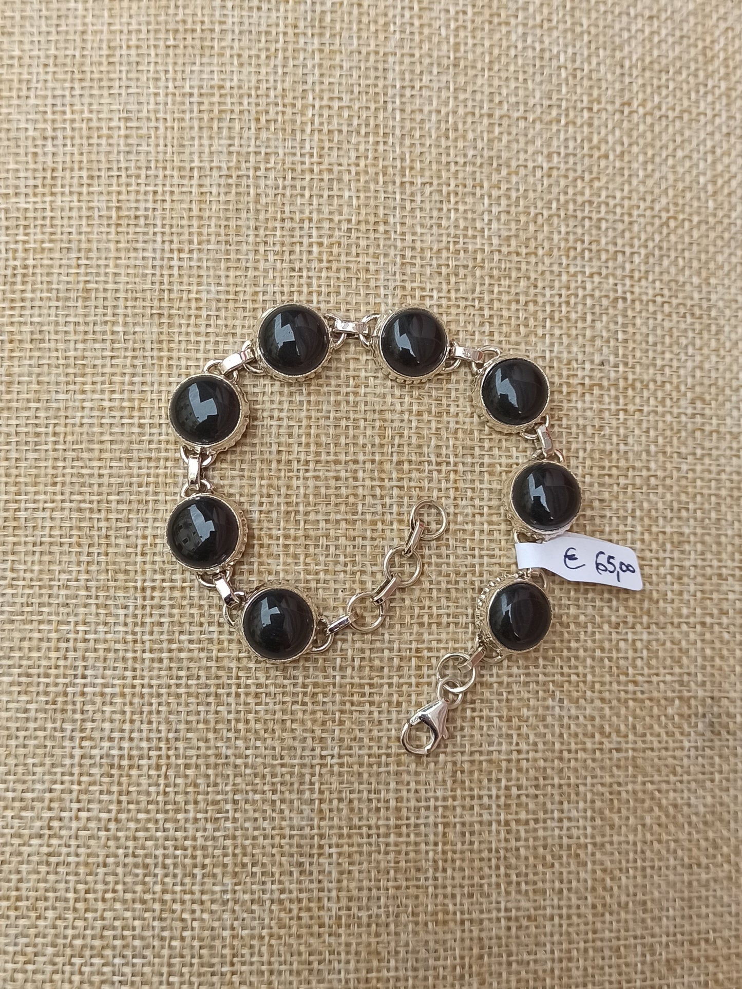 Black onyx 925 silver bracelet