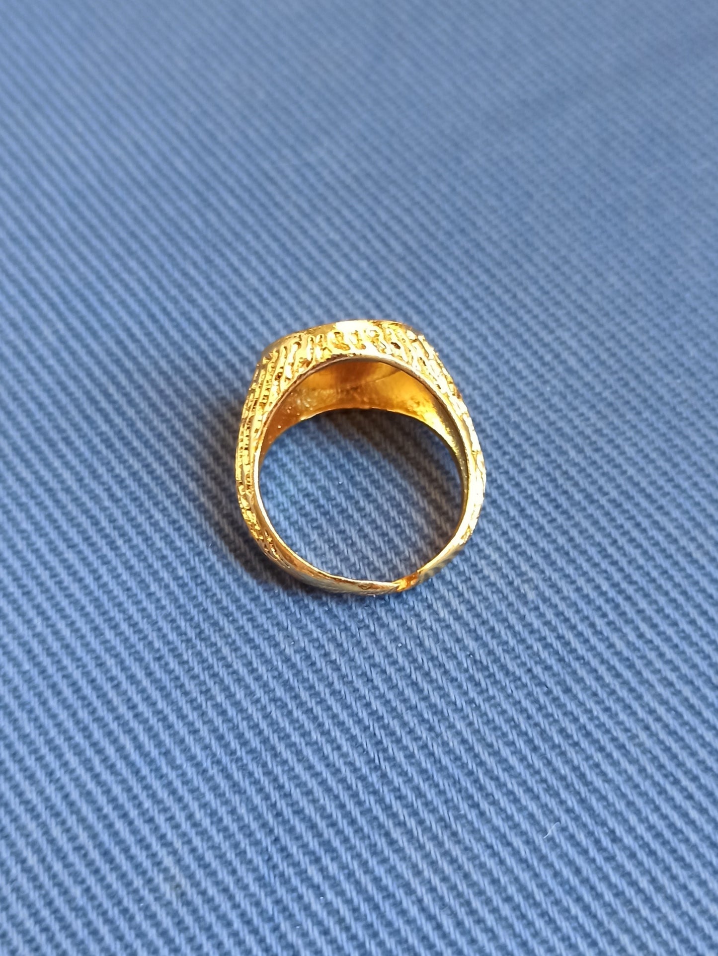 Golden smiley ring