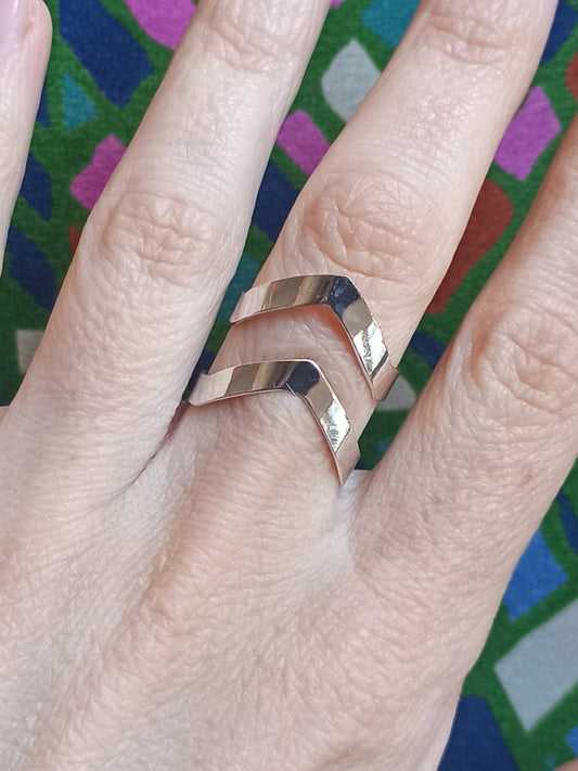 Silberner Boho-Ring zwei v