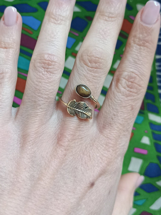 Goldener Blatt-Boho-Ring