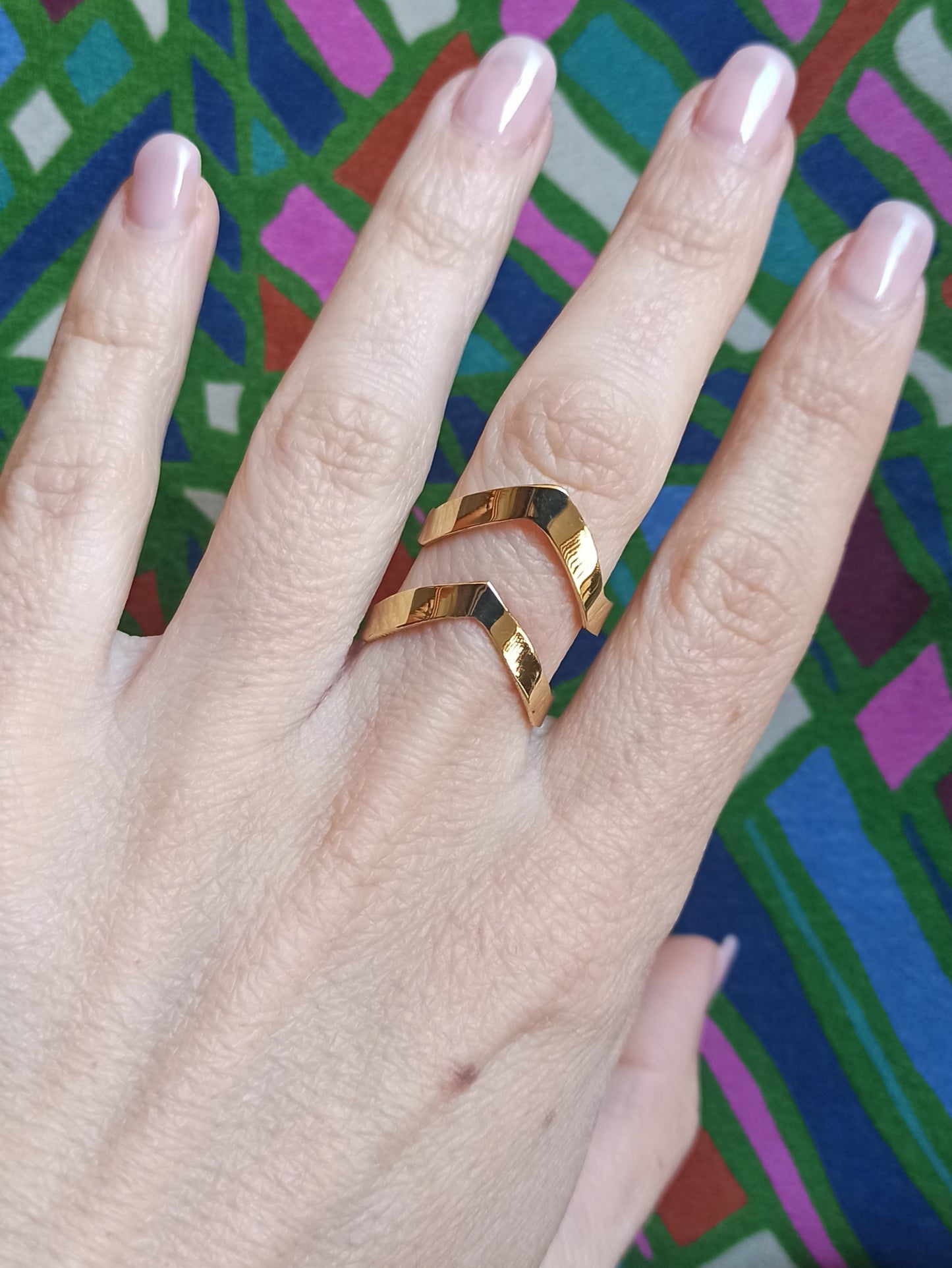 Goldener Boho-Ring zwei v