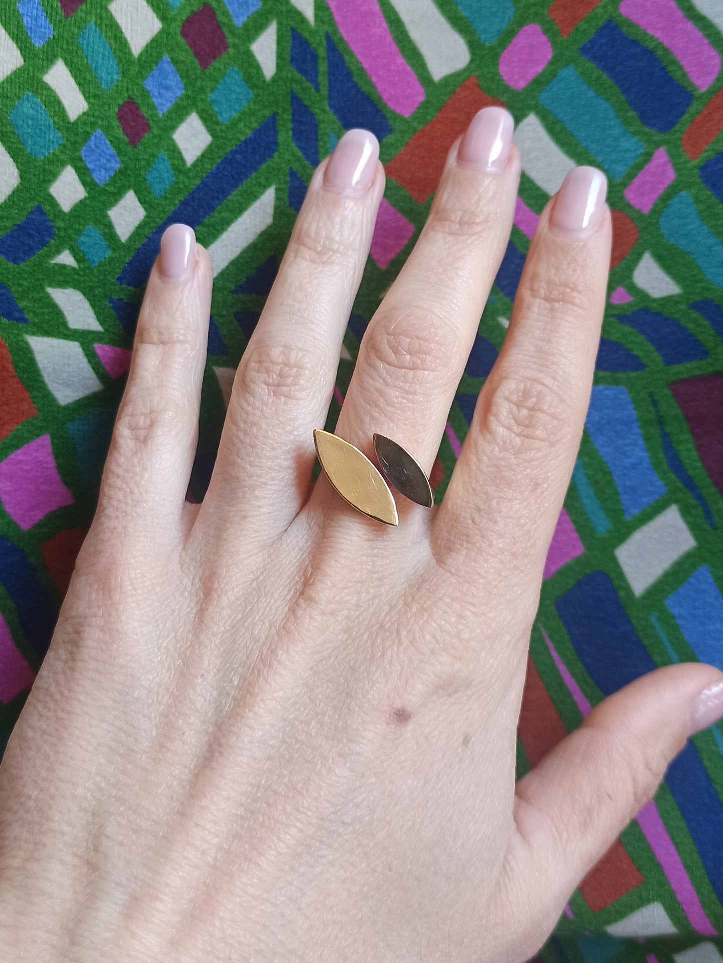 Two seeds golden boho ring