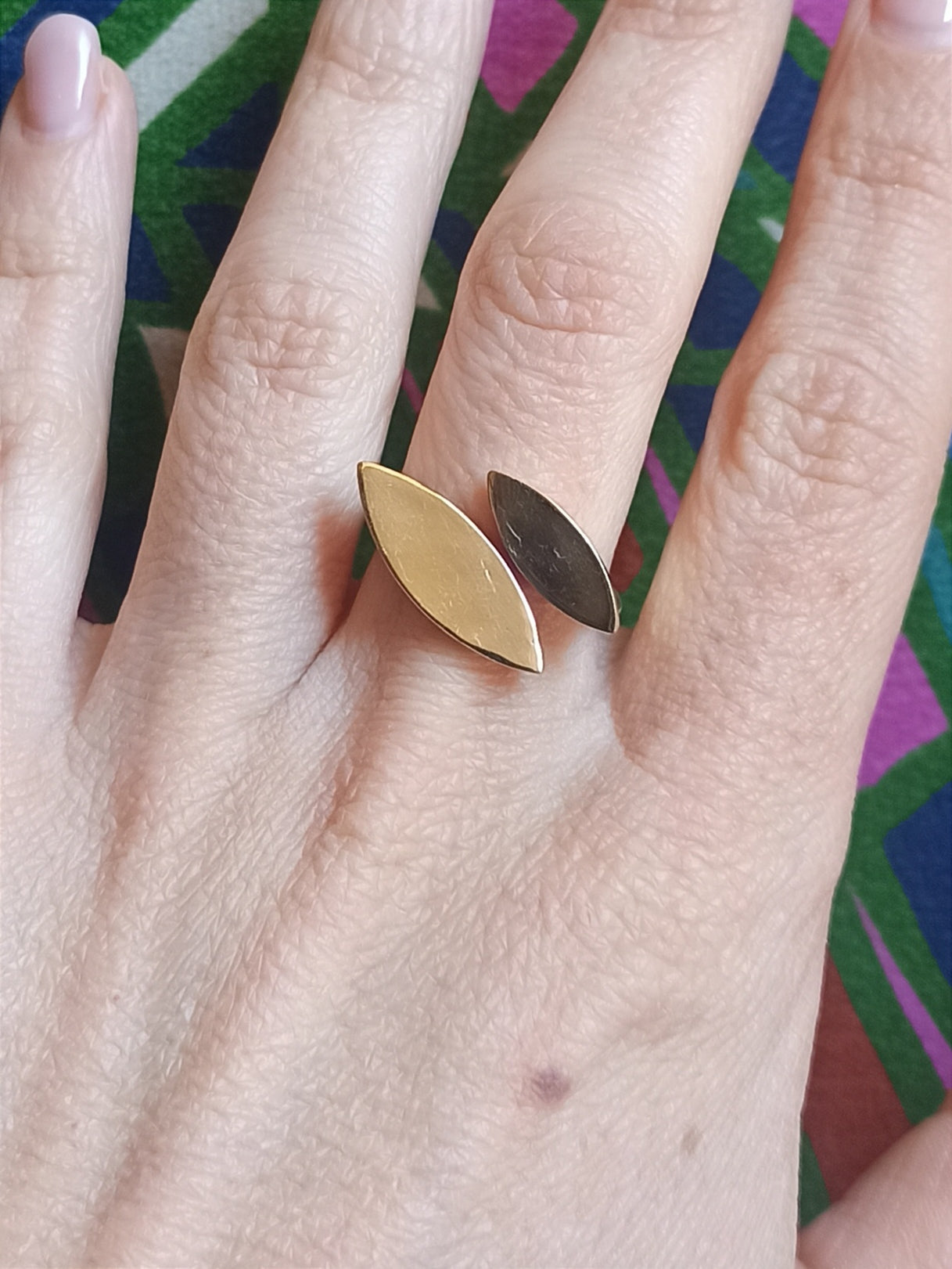 Two seeds golden boho ring