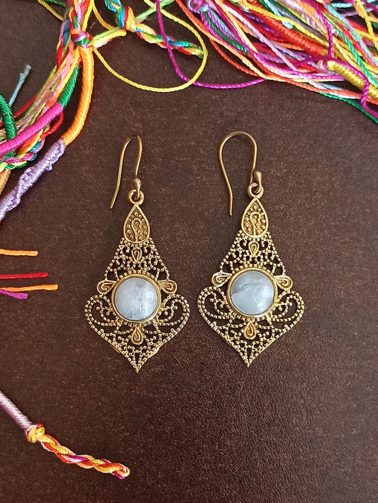 Hawa Mahal golden boho earrings