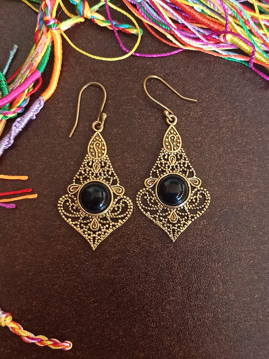 Hawa Mahal golden boho earrings