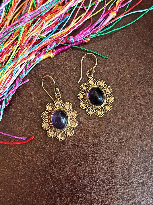 Golden sun boho earrings