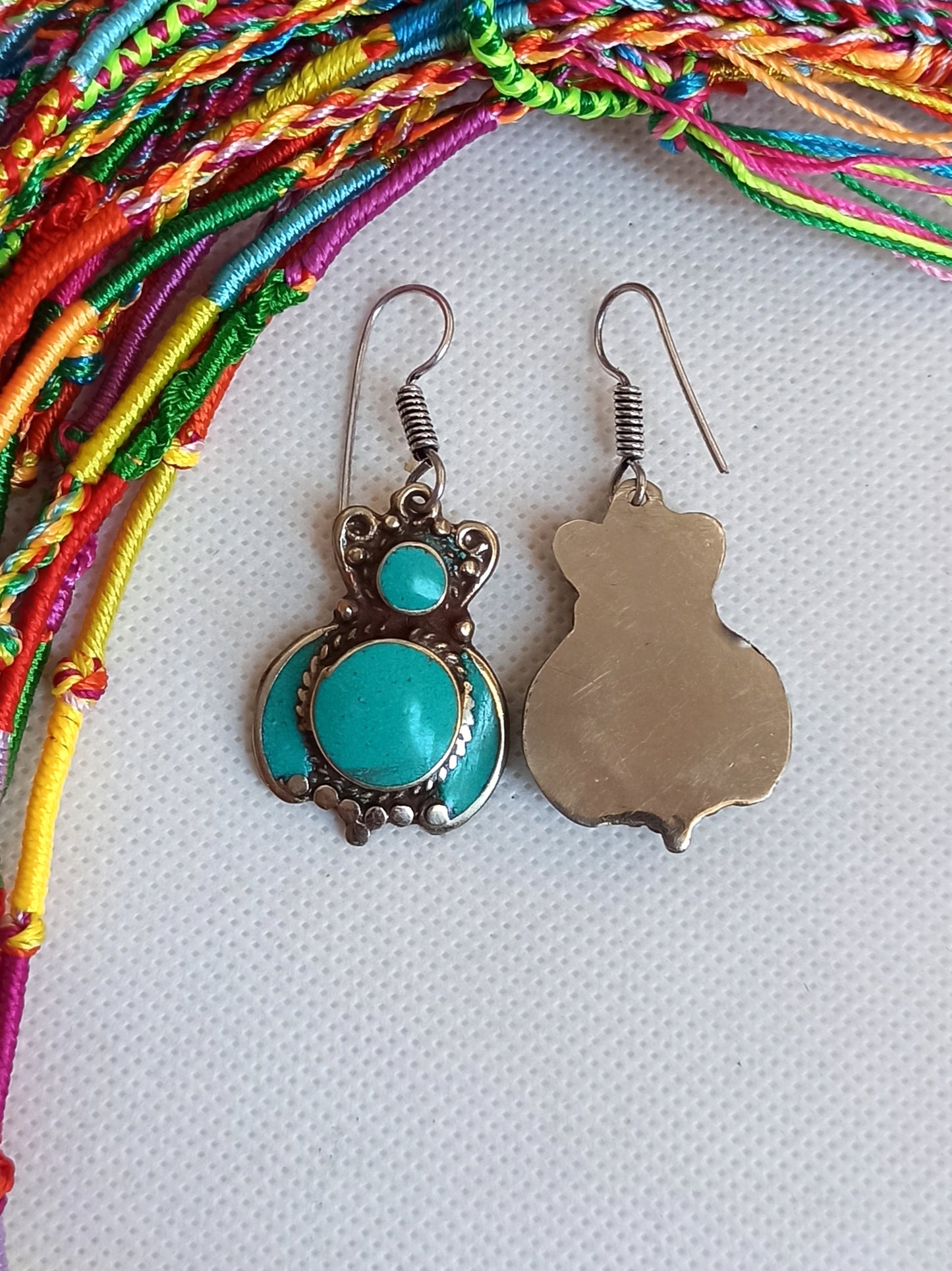 Vintage turquoise Nepalese earrings