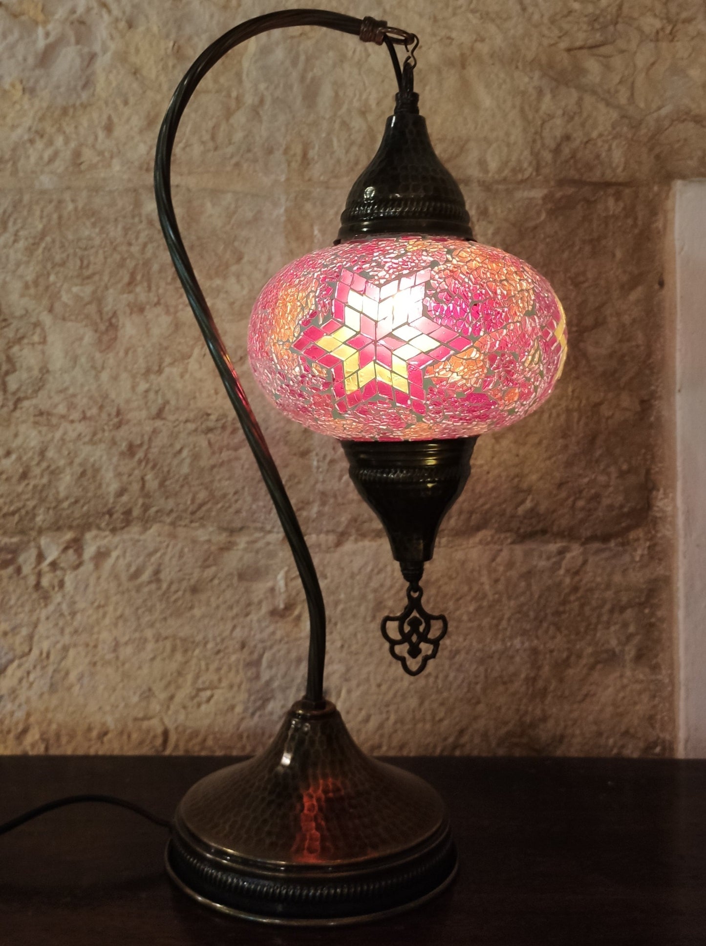 Turkish mosaic glass lamp ethnic furniture 45 cm n. 8