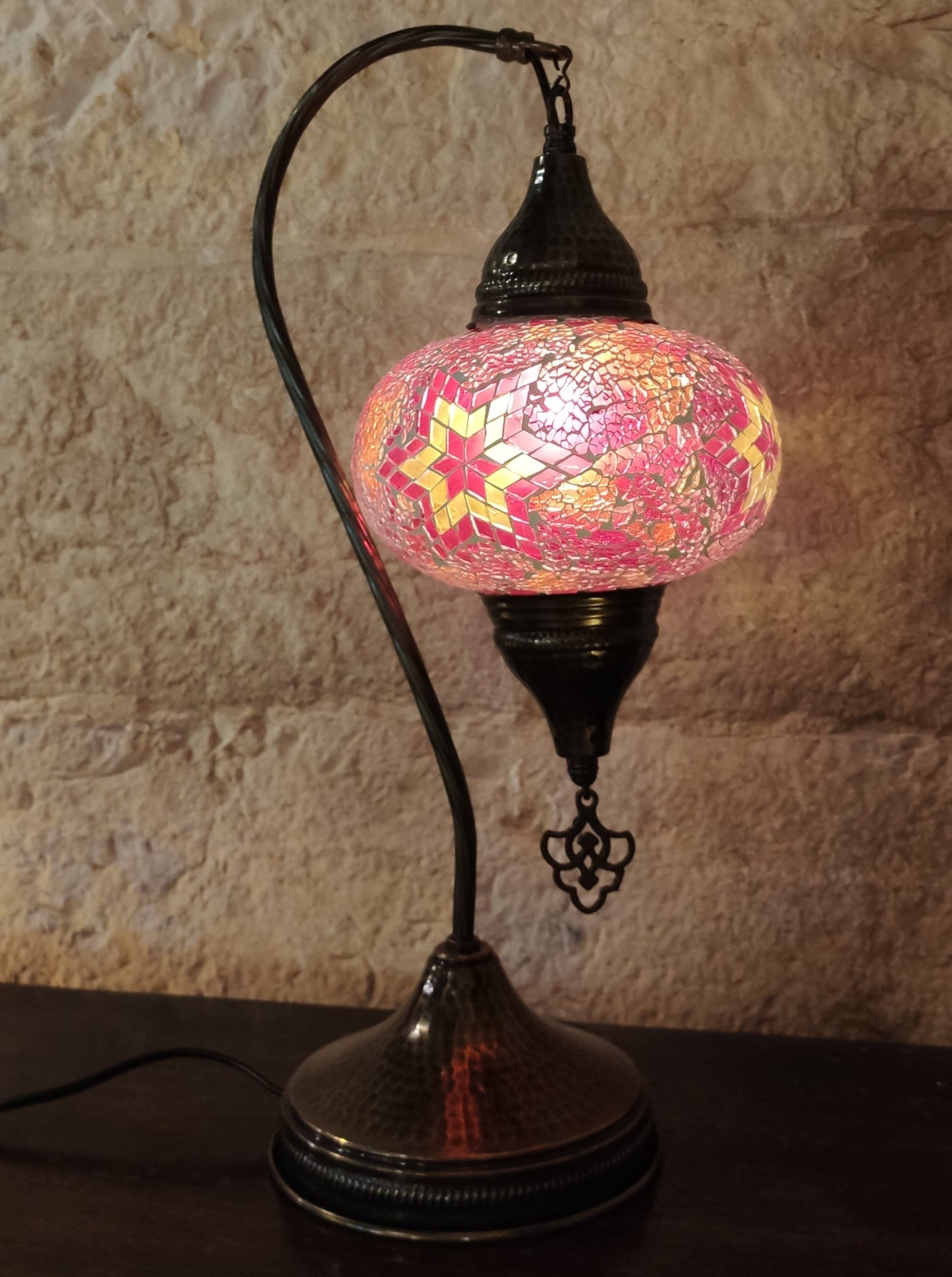 Turkish mosaic glass lamp ethnic furniture 45 cm n. 8