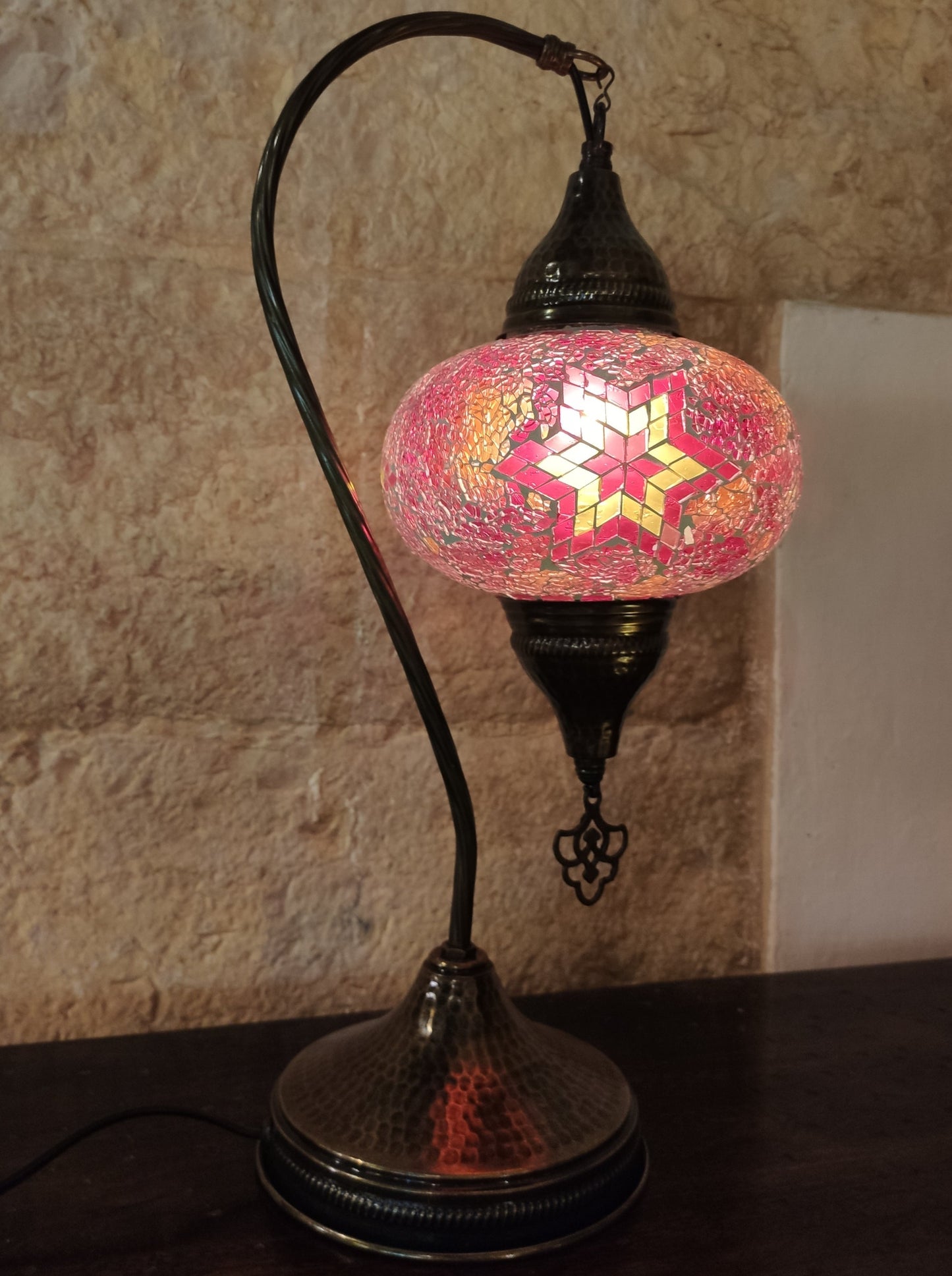 Turkish mosaic glass lamp ethnic furniture 45 cm n. 8