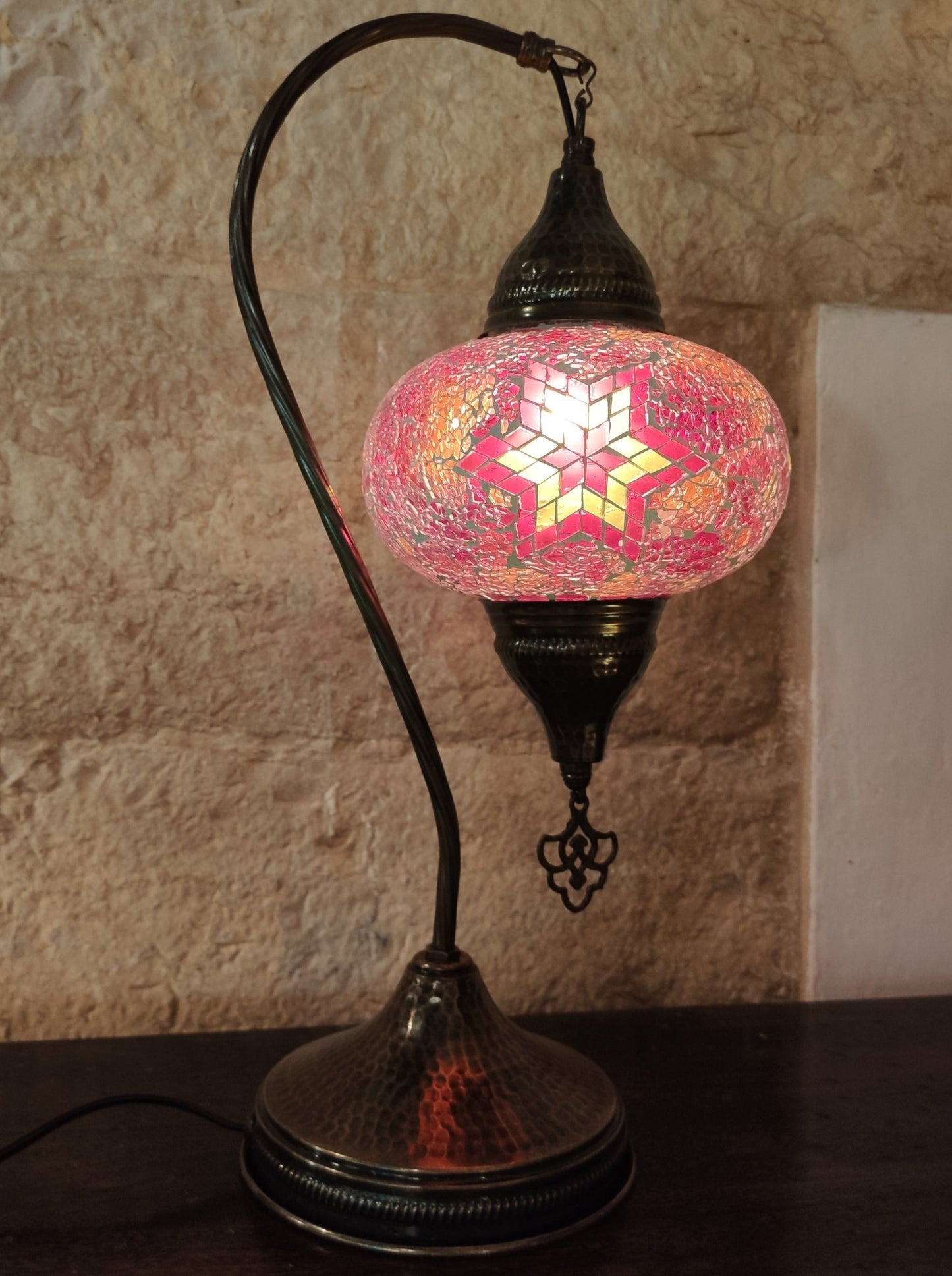 Turkish mosaic glass lamp ethnic furniture 45 cm n. 8