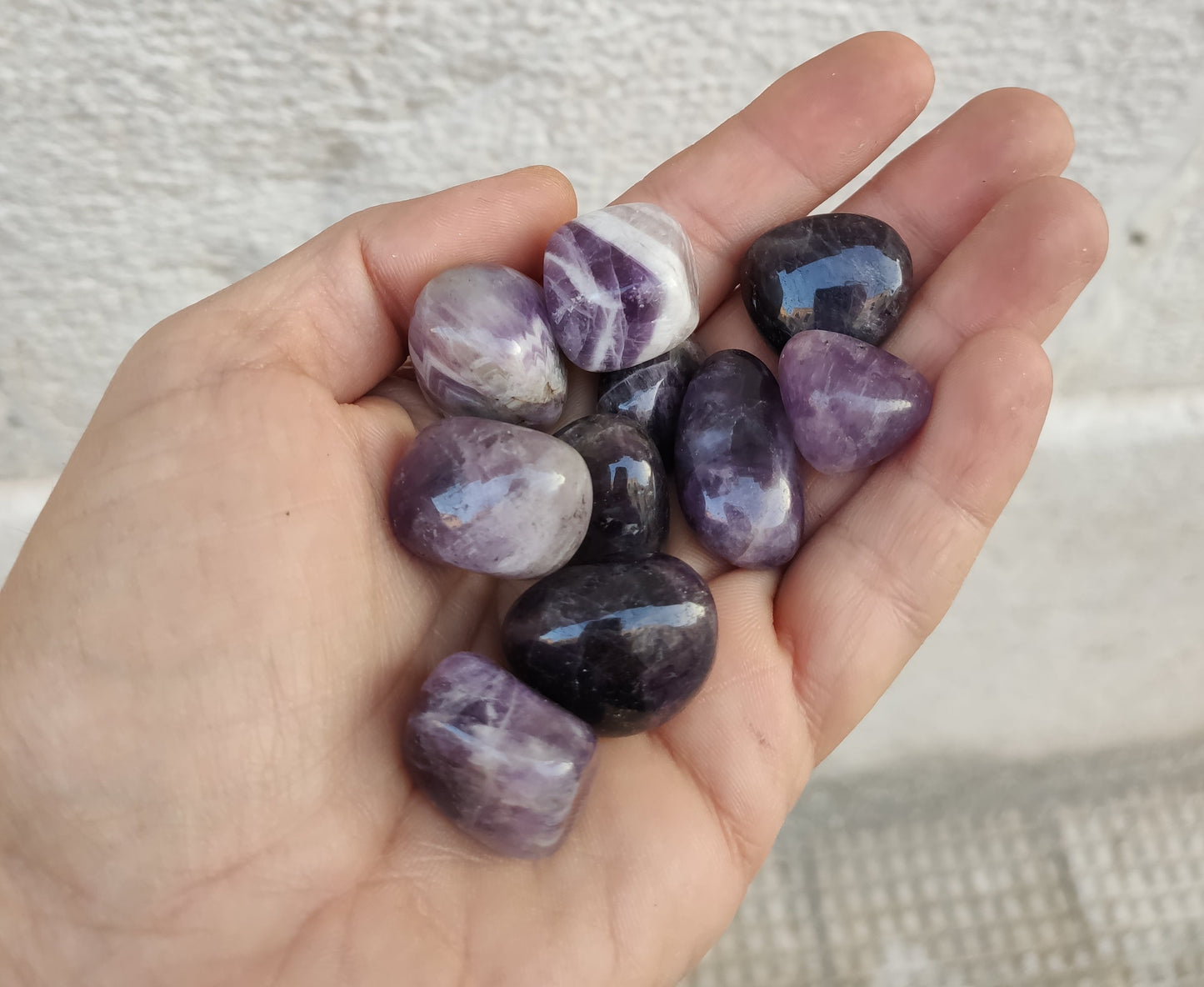 Amethyst Brazil single tumbled hard stone mineral