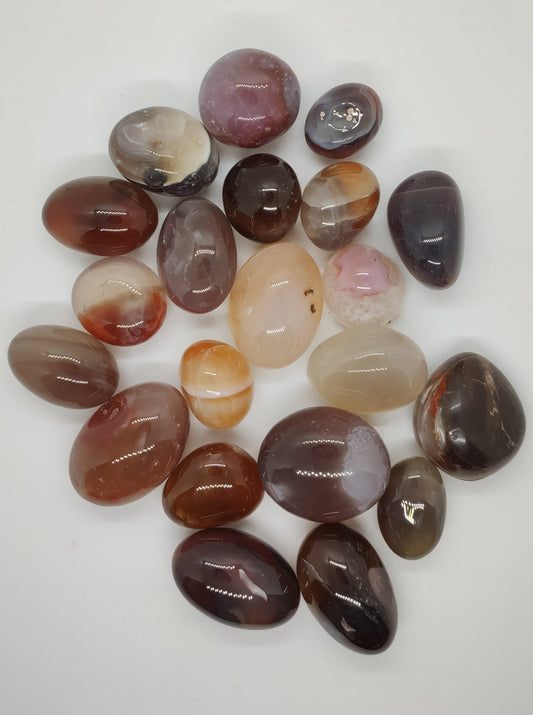 Mozambique Agate tumbled single mineral hard stone