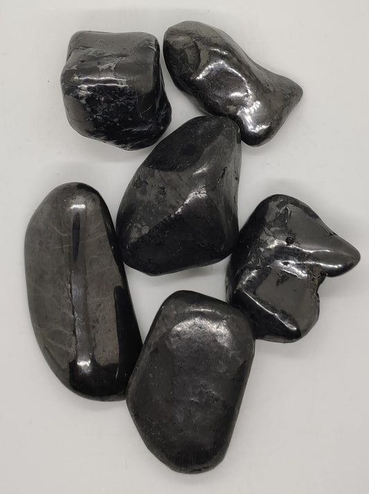 Shungite tumbled hard stone single mineral