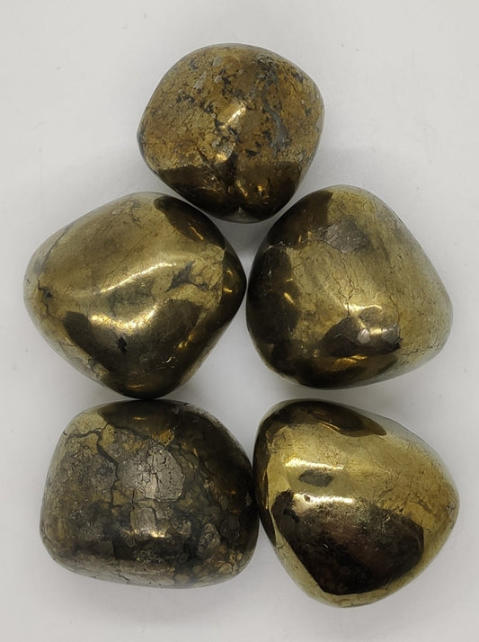 Chalcopyrite hard tumbled single mineral stone