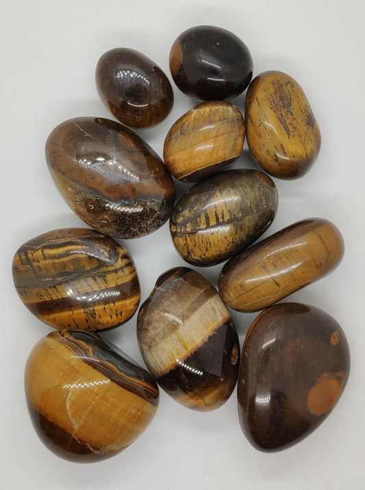 Tiger's Eye tumbled single mineral hard stone