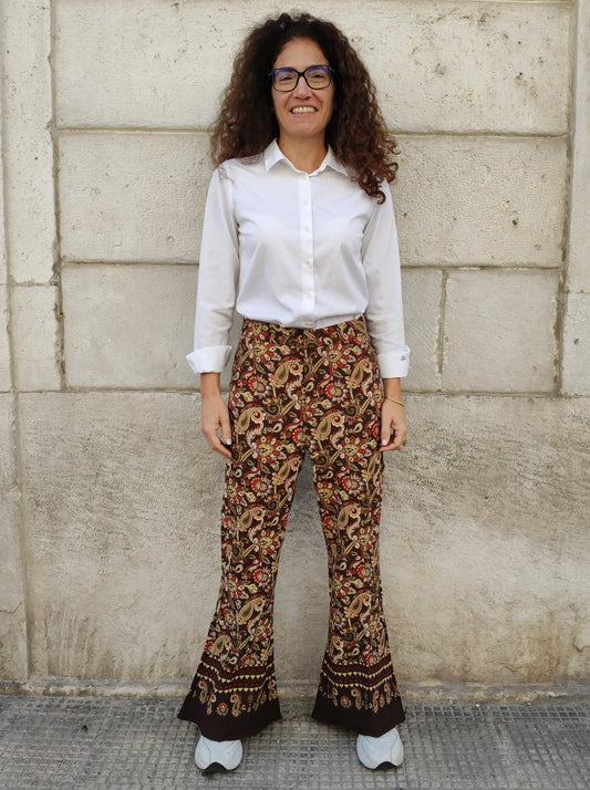 Blaue Trompetenhose, Größe L