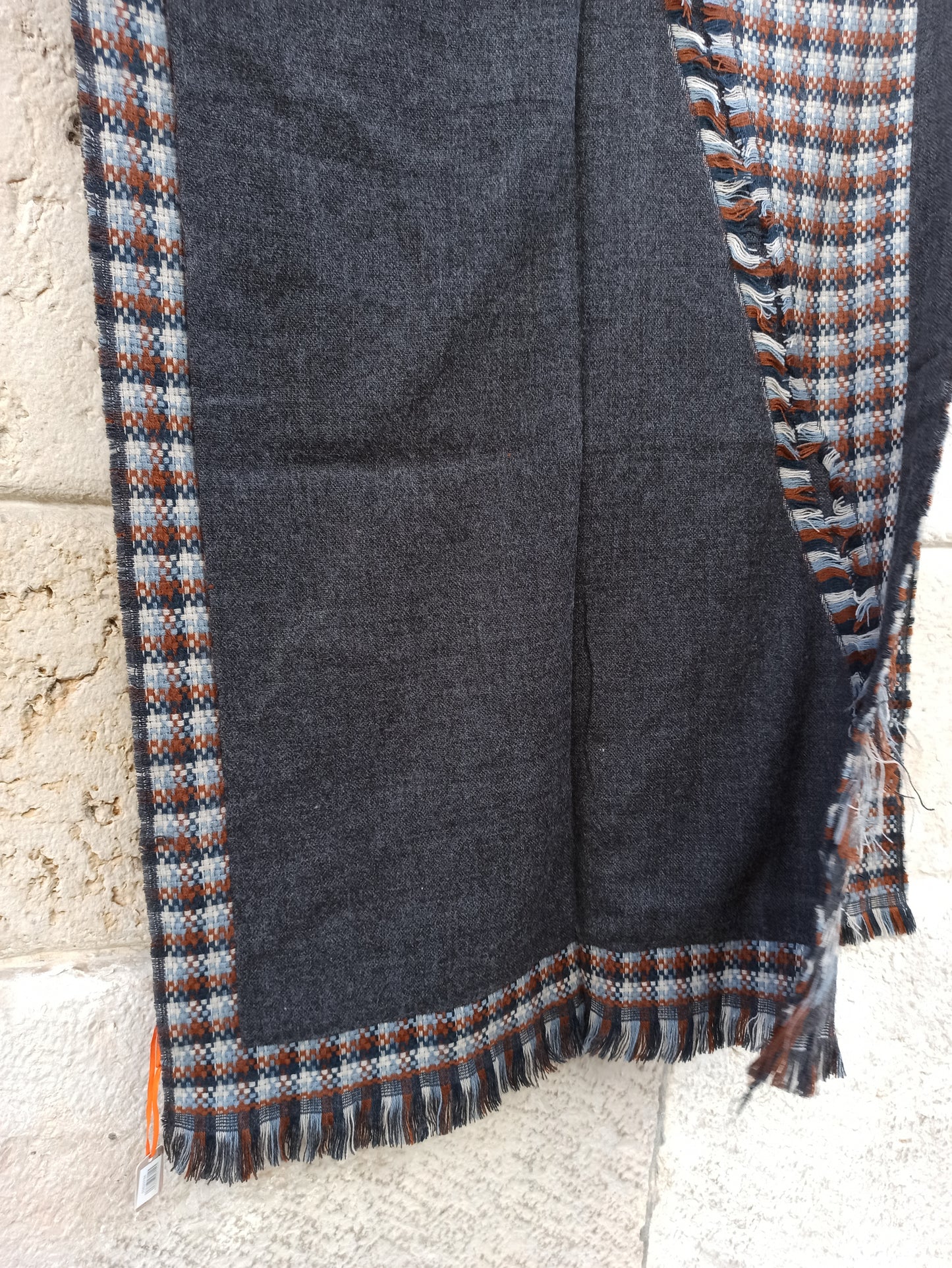 Gray checked scarf scarf