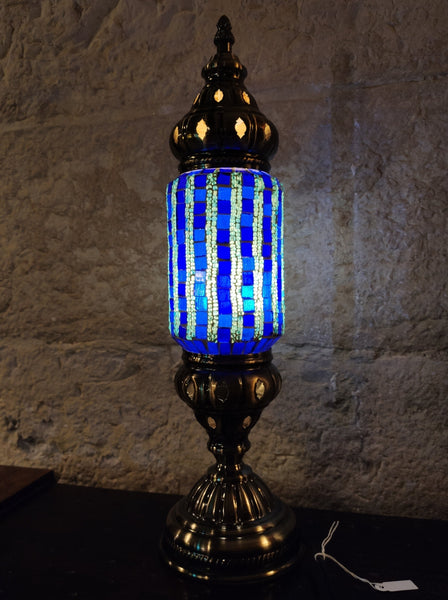 Lampada vetro mosaico turca arredamento etnico blu 16B – UPANISAD
