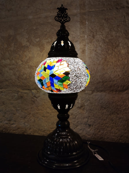 Lampada vetro mosaico turca arredamento etnico bianco multicolor 24B –  UPANISAD