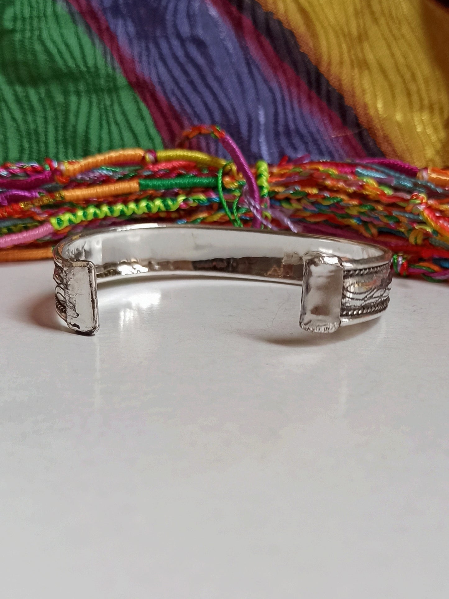 1cm silver wave bangle bracelet