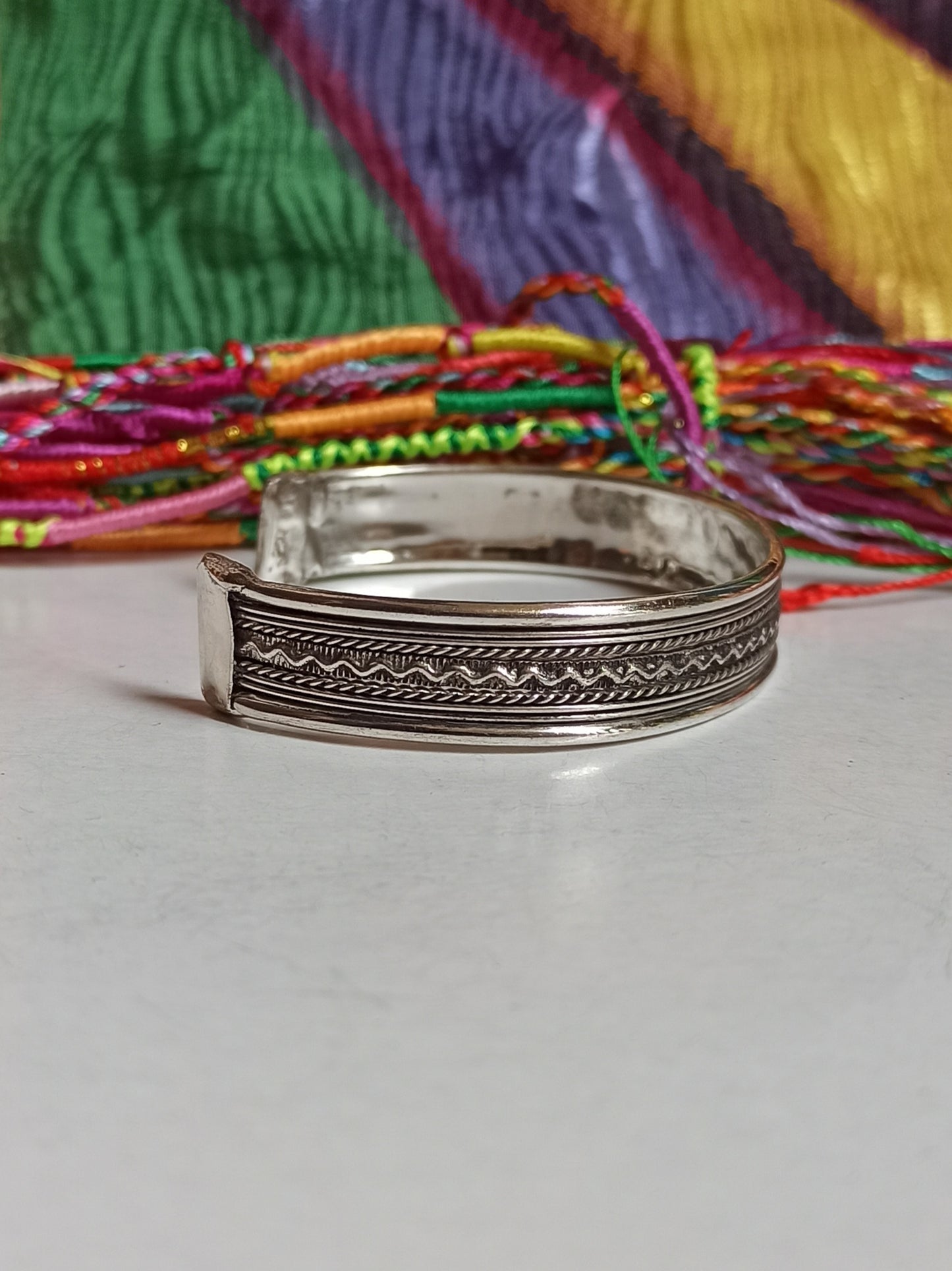 1cm silver wave bangle bracelet