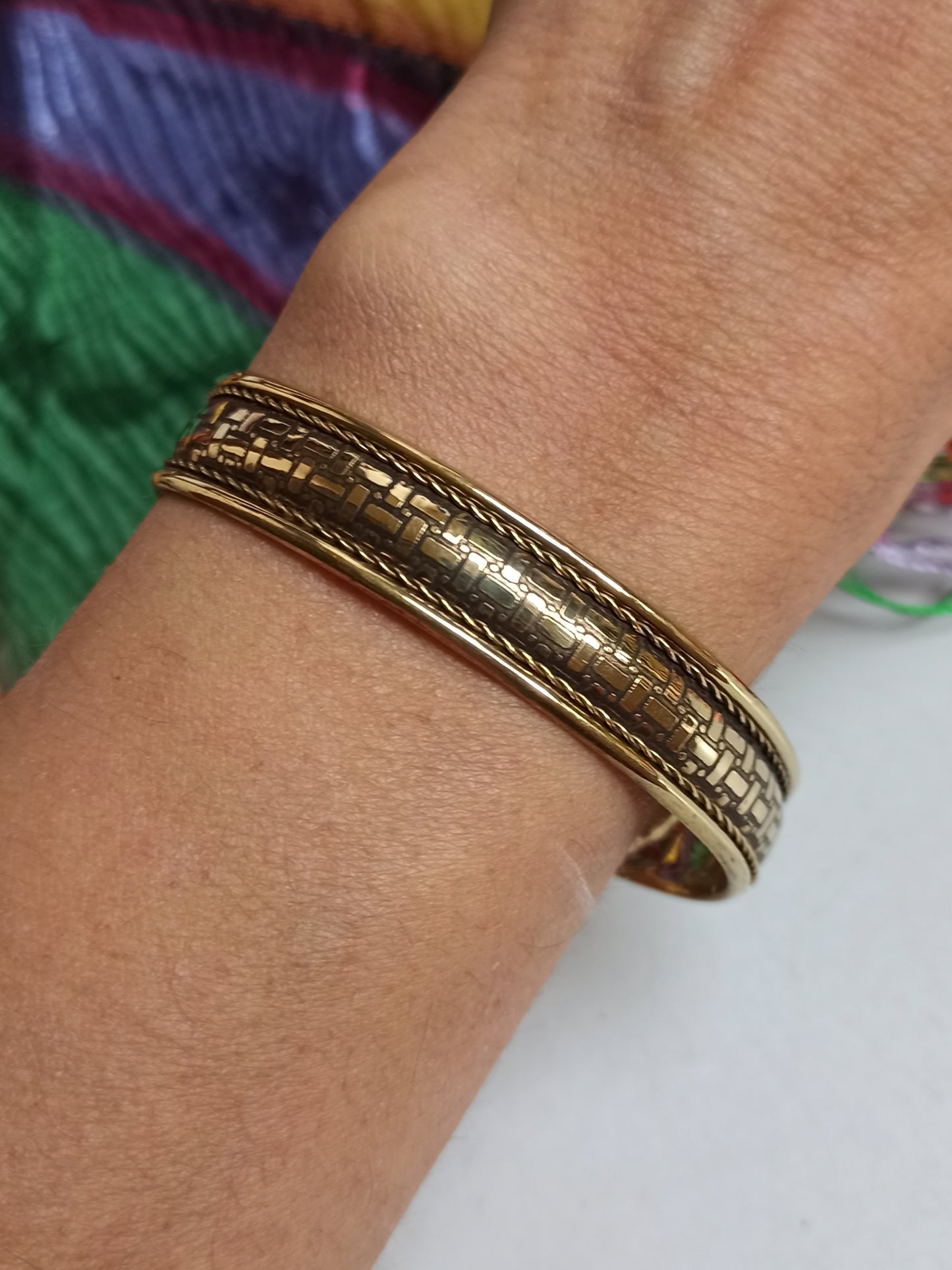 1cm golden rectangle bangle bracelet