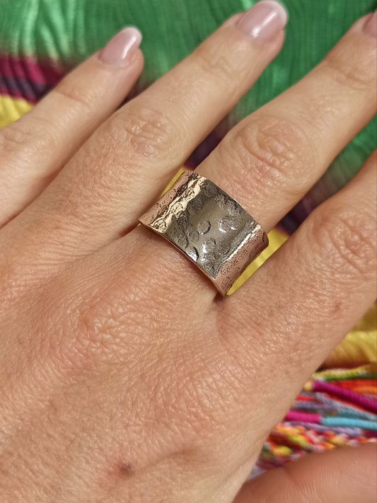 Silver band ring