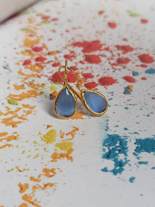 Small sugar paper drop stone earrings