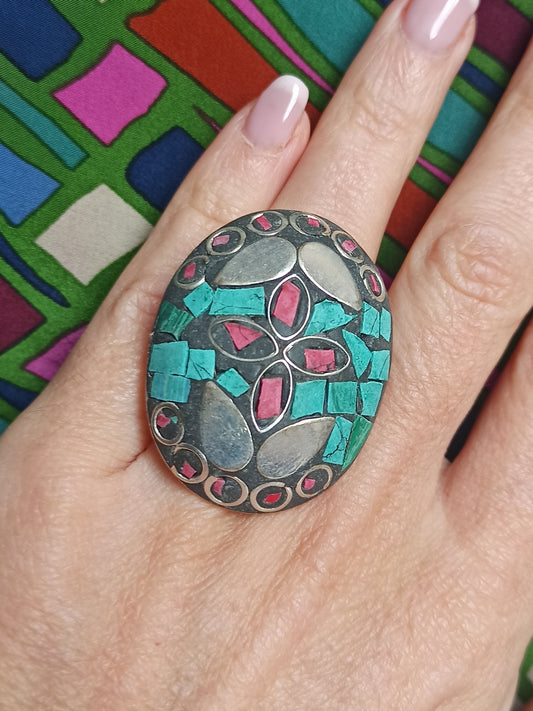 Nepalese mosaic ring