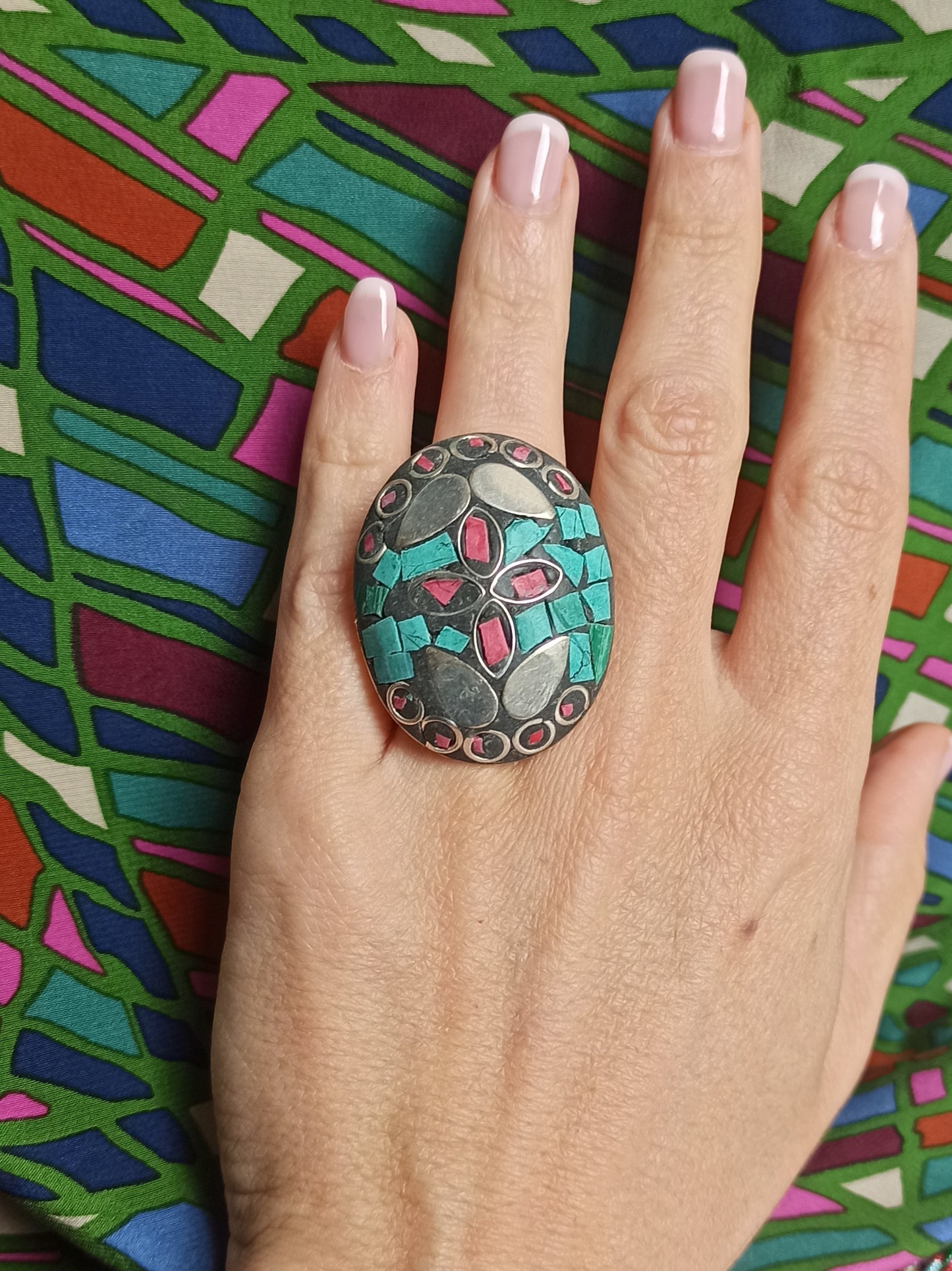 Nepalese mosaic ring