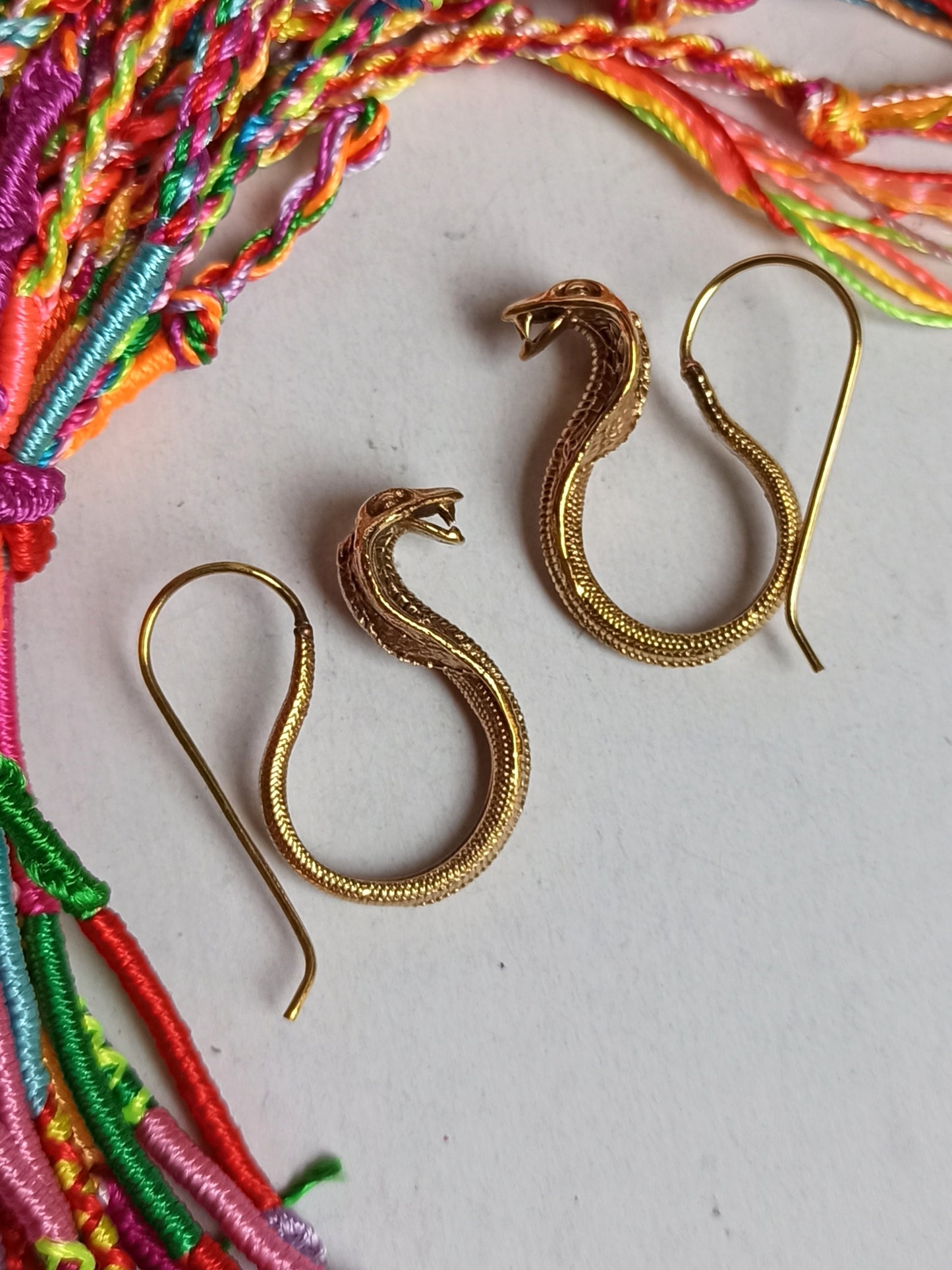 Golden cobra boho earrings