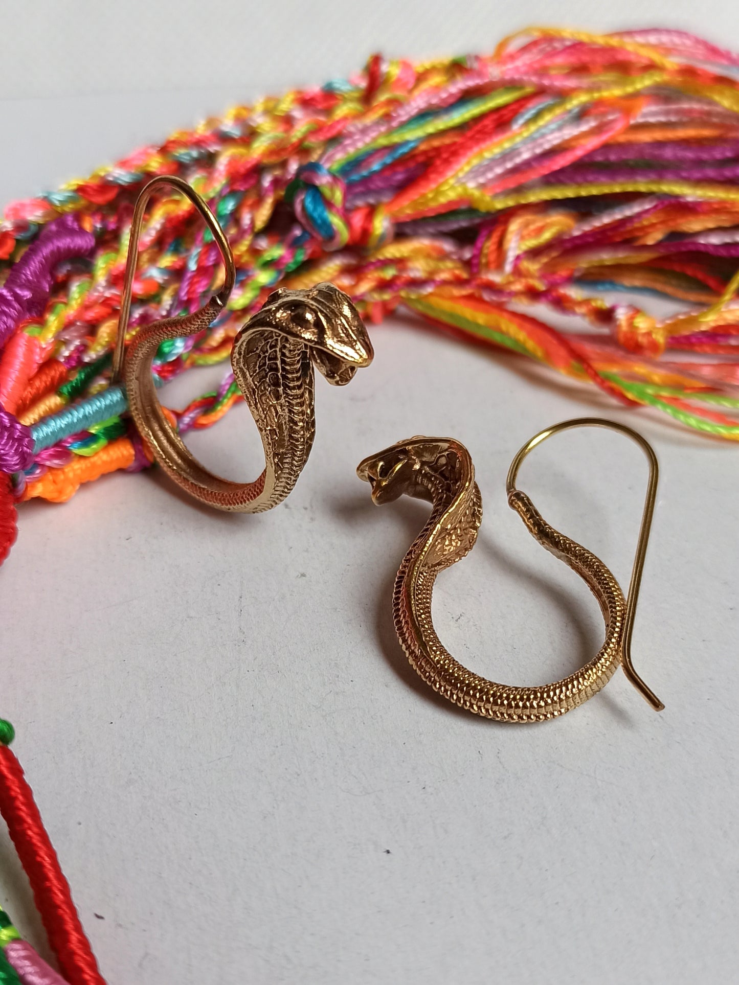 Golden cobra boho earrings