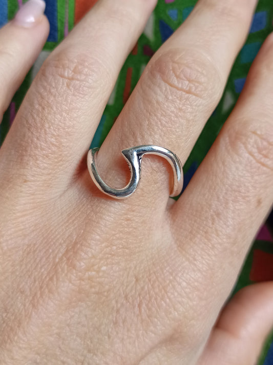 Boho Silberner Wellenring