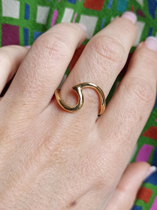 Goldener Wellen-Boho-Ring