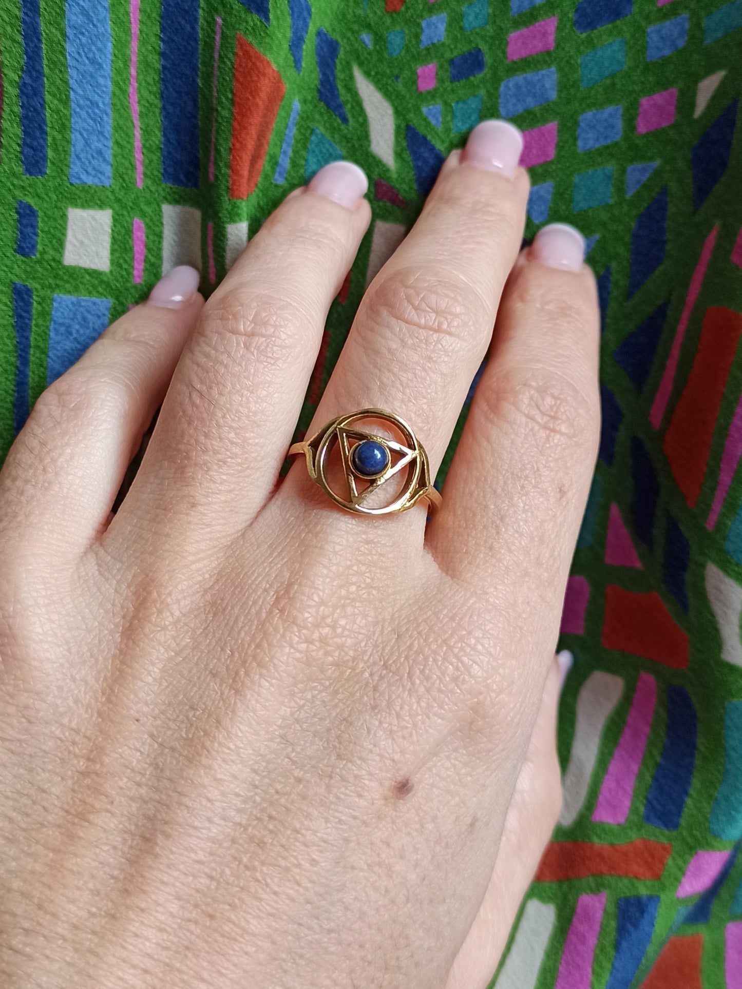 Anello boho dorato sesto chakra terzo occhio Ajna