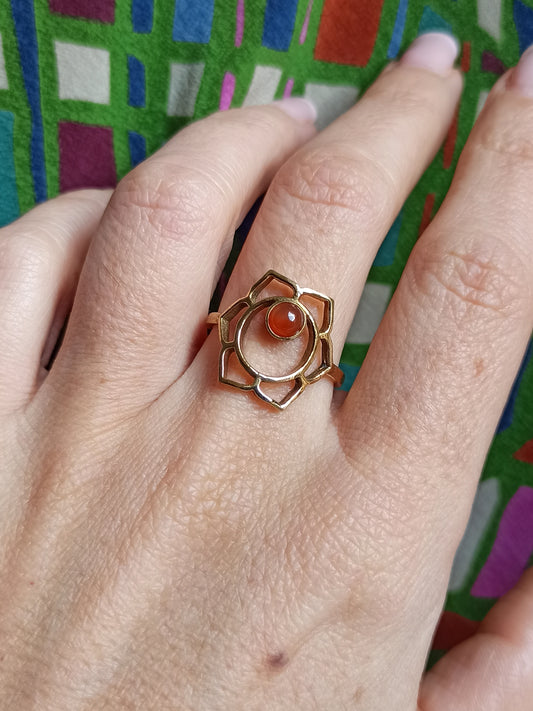 Anello boho dorato secondo chakra sacrale Svadhisthana