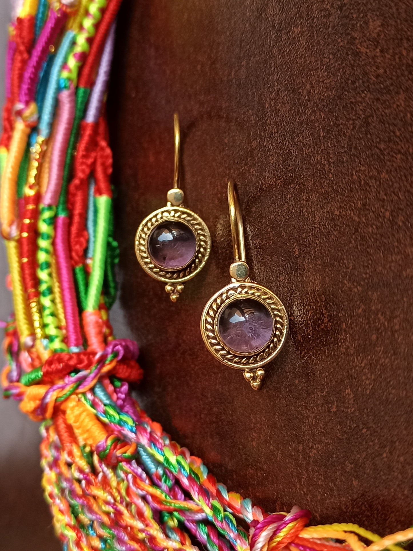 Boho golden hoop earrings