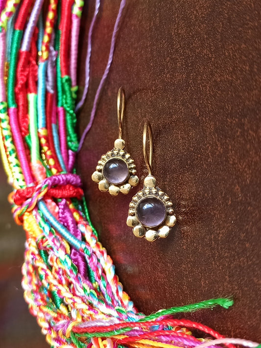 Golden lace boho earrings