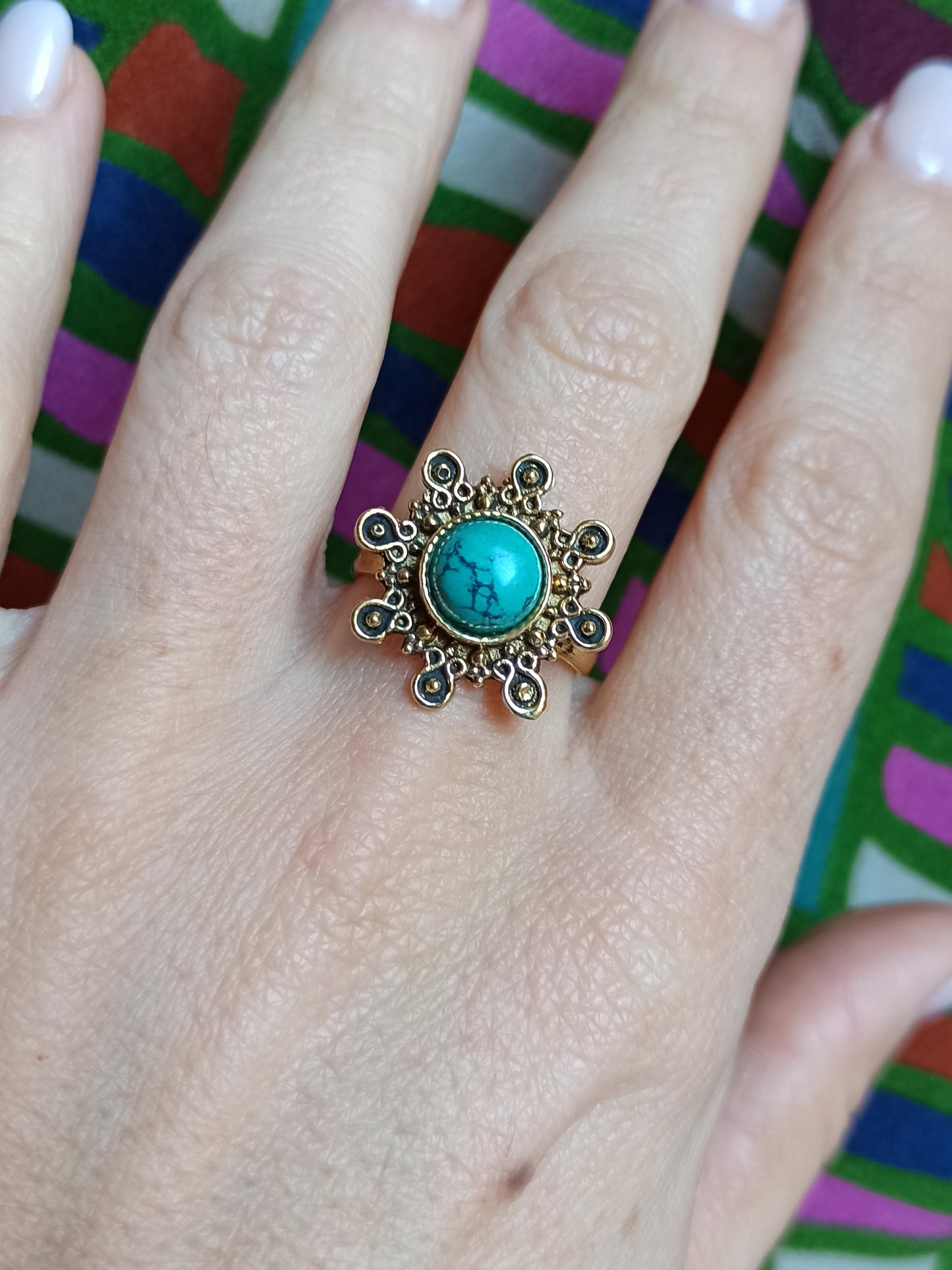 Golden snowflake boho ring